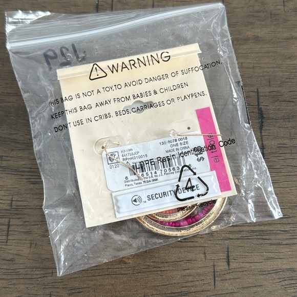 J29. EL by ERICA LYONS Purple Pink Orange Stone Gold Circle Dangle Earrings NEW - Picture 2 of 2